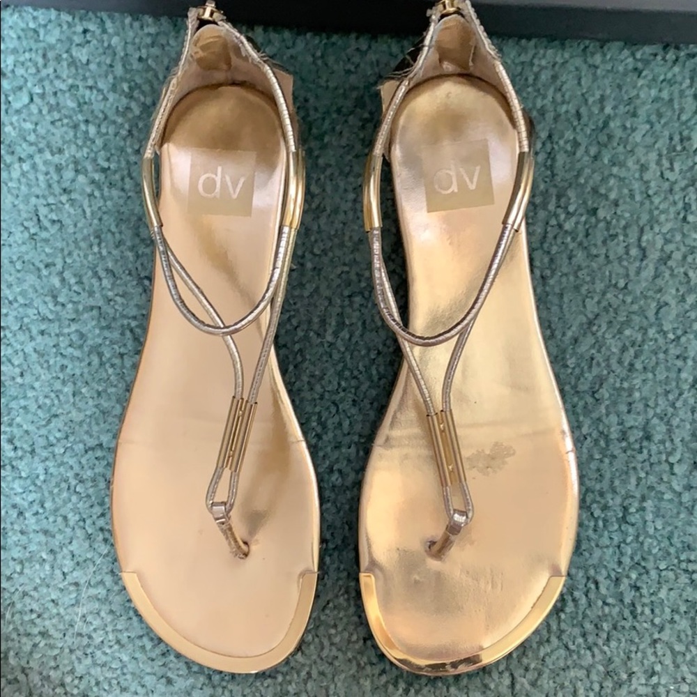 Gold sandal flats